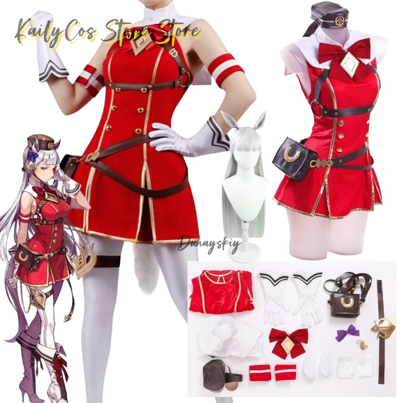 Women'S Red Accessories - Disfraz de barco dorado, peluca, sombrero,