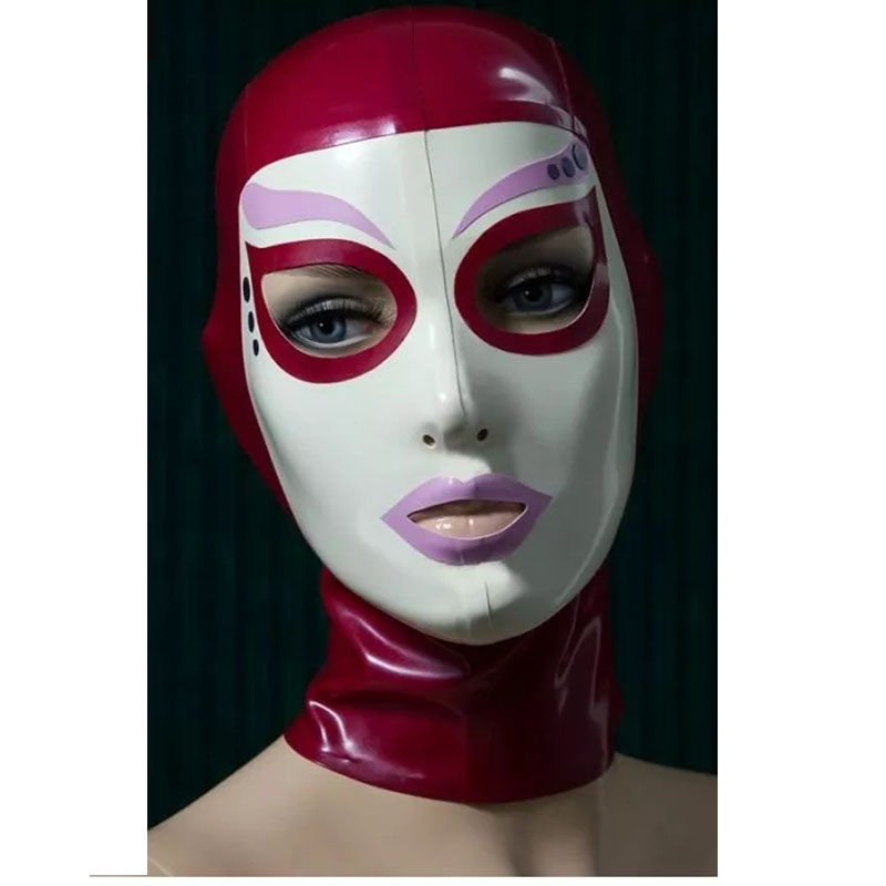 Women'S Red Accessories - Máscara de goma con capucha de