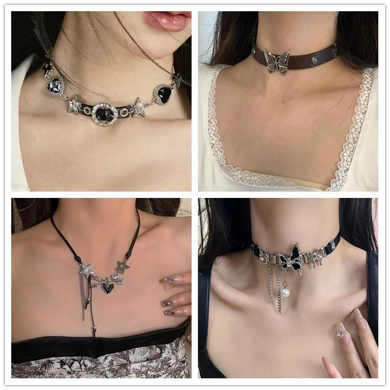 Women'S Emo Accessories - Collar Vintage de mariposa, Cruz, corazón,