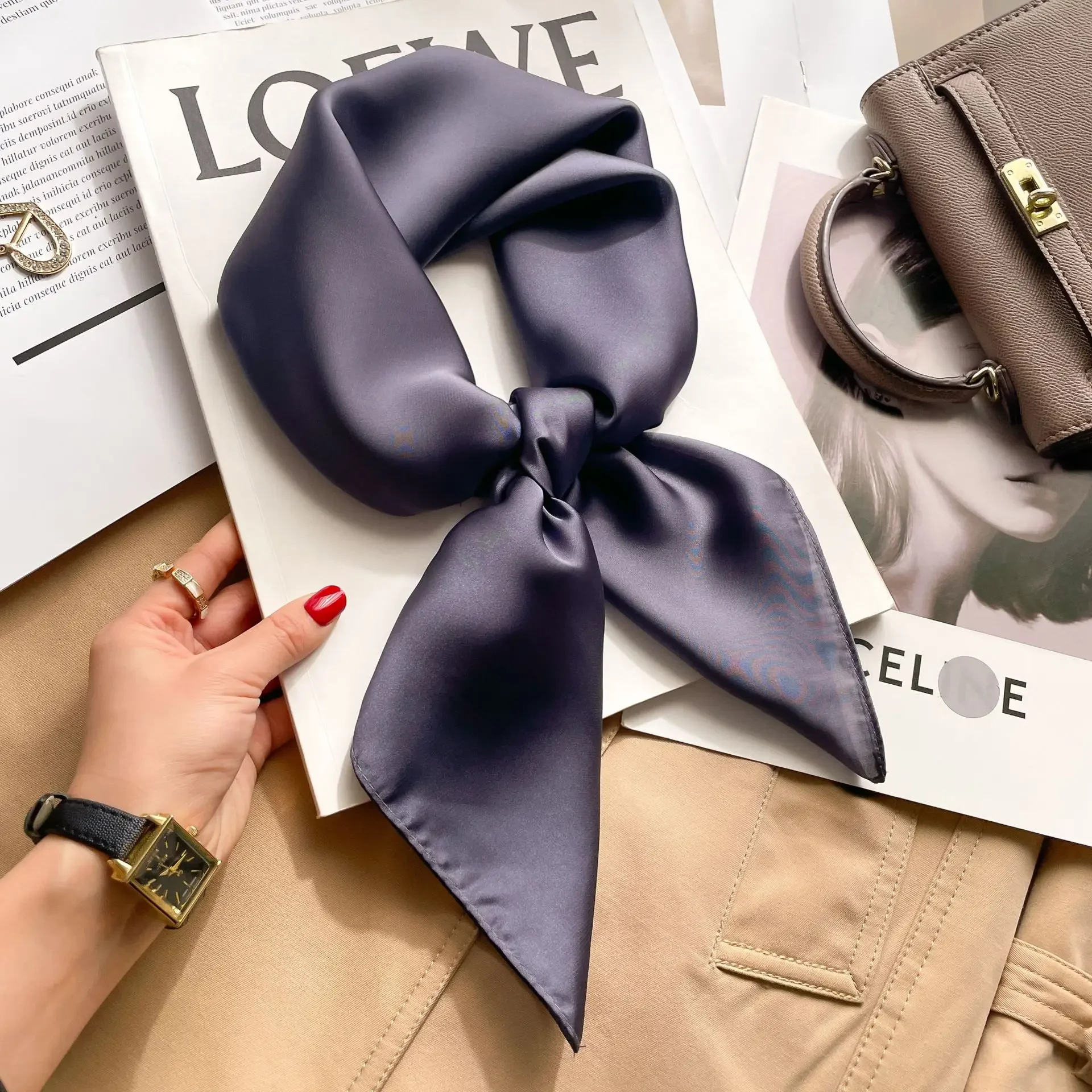 Pañuelo Hijab de 70 cm en colo - Silk Scarf Square reseña y precio