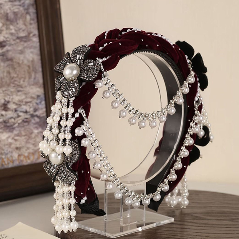 Diadema con Cuentas y Borlas d - Women Accessories Sale reseña y precio