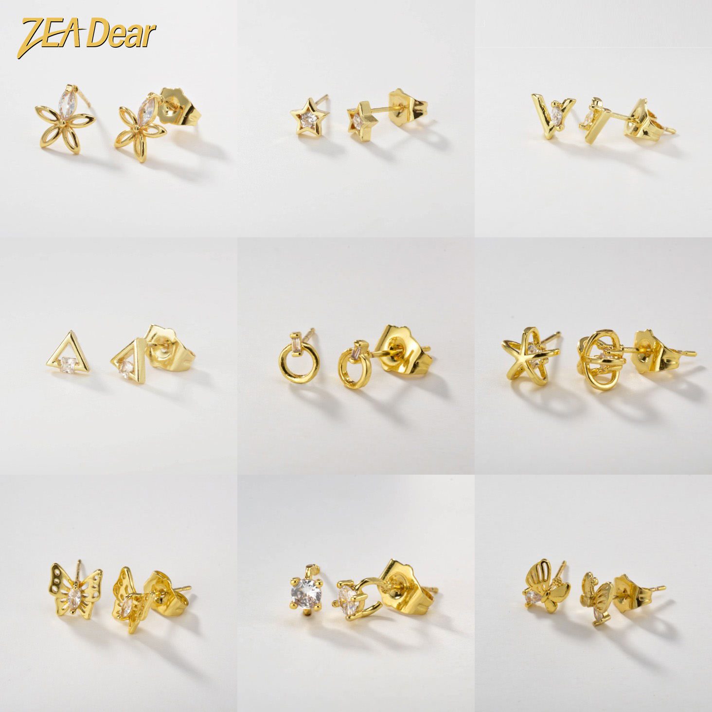 ZEADear-pendientes chapados en - Women Accessories Dubai reseña y precio